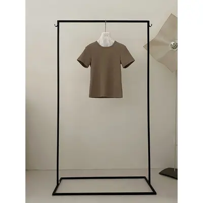 Women's Crew Neck Straight Shoulder T-Shirt, Short Sleeve, 7 Colors - 11