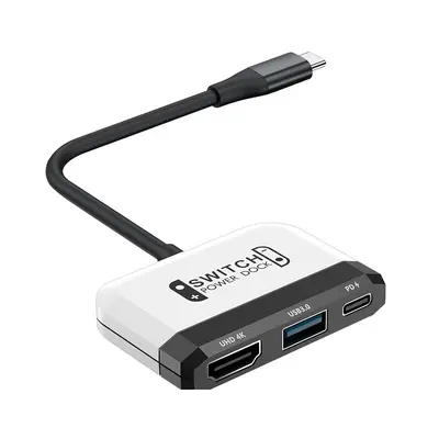 Switch Portable Docking Station 3-in-1 4K 60Hz HD Screen Projection PD Fast Charging USB 3.0 Converter Compatible 1/ - 10
