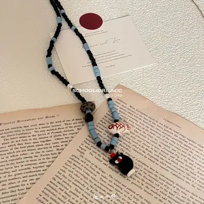 Bunte Emaille-Halskette, koreanischer Stil, Schlüsselbein-Kette - 7