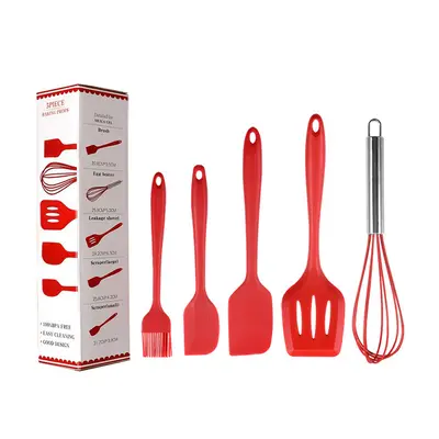 Silicone spatula scraper brush egg beater silicone kitchen utensils 5-piece kitchen utensils set kitchen cooking tools