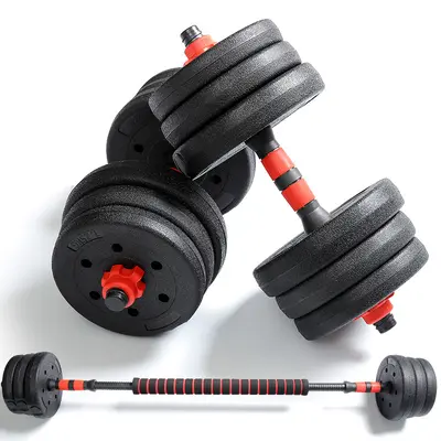 Kauçuk kaplı çevre dostu dambıl halter erkek ev fitness ekipmanları çıkarılabilir kol kas eğitimi 10-40KG kg seti