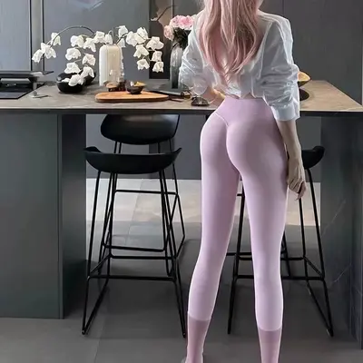 Mid-High Waist Fitness Pants Elastic Yoga Capri - 11