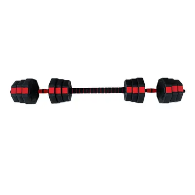 Octagonal dumbbell set, rubber coated, adjustable weight