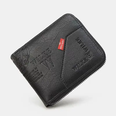 Men's Short Bifold Wallet with Multiple Card Slots and Coin Pocket - 7