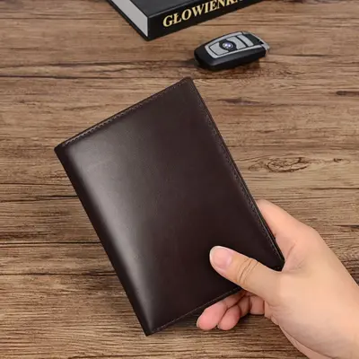 Deri Pasaport Çantası Retro Çok Kartlı RFID Koruması - 8