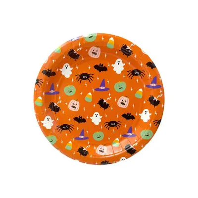 Halloween Pumpkin Shape Disposable Paper Plates, Irregular Pumpkin-Shaped Dinner Plates, Party Gathering Paper Plates, 8 pcs