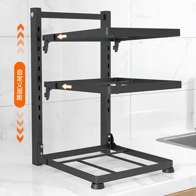 Multi-tier adjustable kitchen cookware rack