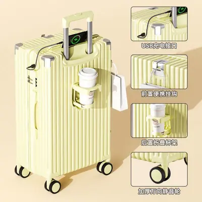 Women's suitcase, multifunctional, silent wheels, combination lock, rechargeable - 7