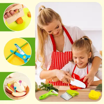 Children's knife set, plastic, safe fruit knife