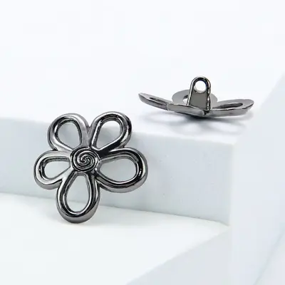 Irregular Small Floral Hollow Metal Buttons for Coats - 10