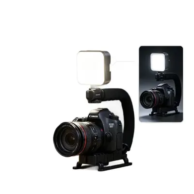 Handheld Stabilizer Kit with Fill Light, Microphone, Phone Camera Mount for Live Streaming Photography Multi-functional Portable Device