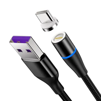 5A süper hızlı şarj manyetik veri kablosu üçü bir arada güçlü mıknatıs kafası Huawei Type-C Apple Android için uygundur