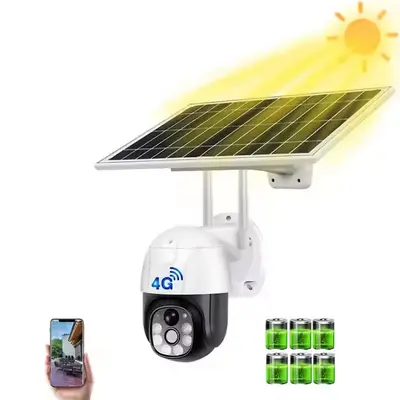 AT Solar Powered Surveillance Camera 360 Degree Mobile Remote Control Home Outdoor Night Vision Smart 4G - 11