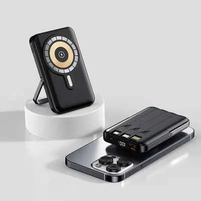 Ultraschnelle kabellose Powerbank mit Schnellladefunktion 20000 mAh, kompakte tragbare Mini-Powerbank mit kabelgebundener Magnetkraftquelle. - 10