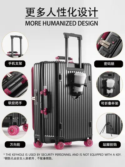 Side-Opening Suitcase 20 Inch, Large Capacity, Jelly Wheels - 5