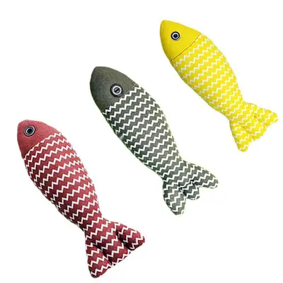 Catnip Fish-Shaped Cat Toy with Chew Training and Teaser Wand - 6