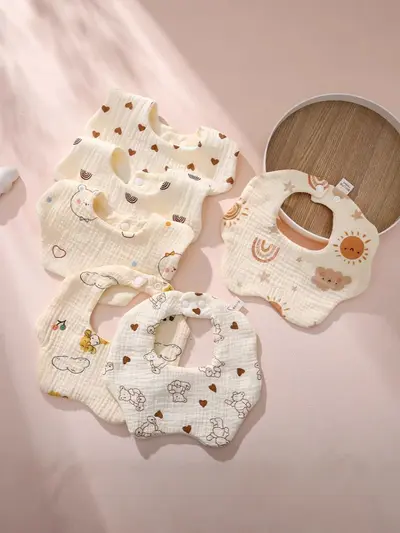 Saliva towel type A baby bib pure cotton gauze soft adjustable wholesale baby supplies child bib