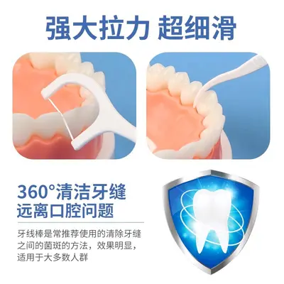 Dental floss set 100-pack, disposable, portable case - 4