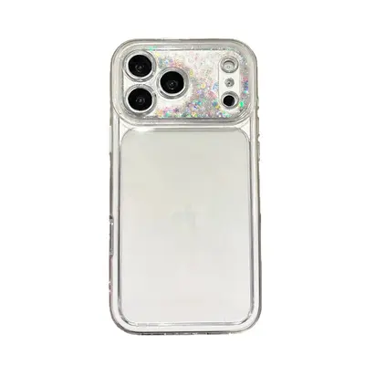 Işıltılı akışkan kum kamerası iPhone kılıfı, yumuşak, 13-17 Pro Max uyumlu