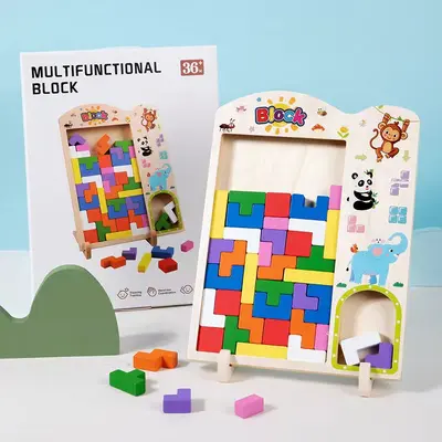 3D-Tetris Holzpuzzle-Bausteine für Jungen und Mädchen - 7