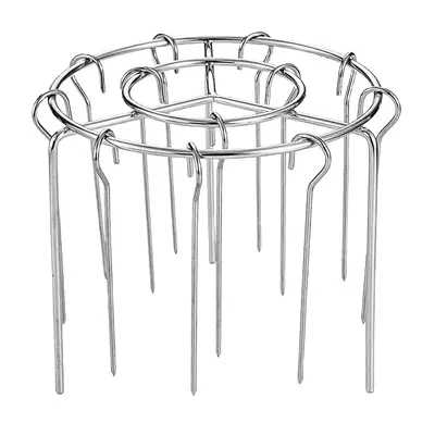 Heißluftfritteuse-Grillset, lebensmittelechter Edelstahl, runder Grillrost, Barbecue-Ablage, Spießhalter.