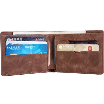 Men's Short Wallet with Coin Pocket and Dollar Compartment - 4