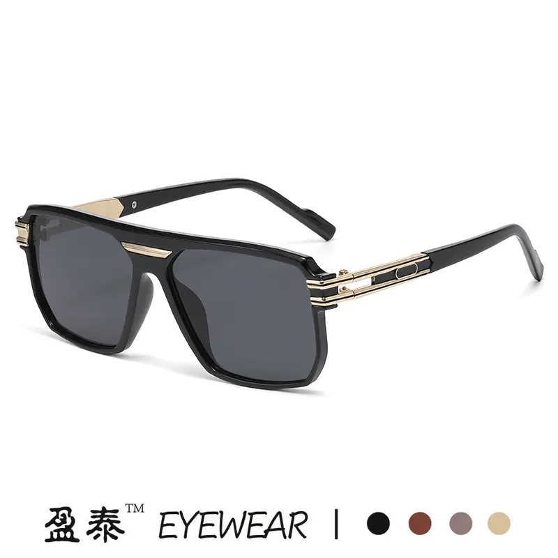 Retro-Herren-Sonnenbrille mit eckigem Rahmen, große Fassung, modisch