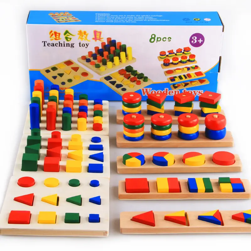 Ahşap 8 parçalı eğitim seti, erken çocukluk
