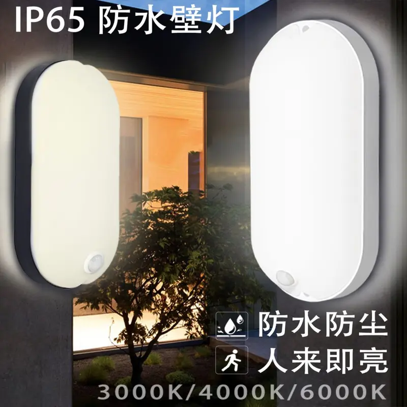 Outdoor Waterproof LED Wall Lamp, Moisture-Proof Indoor Motion Sensor Wall Light for Bathr