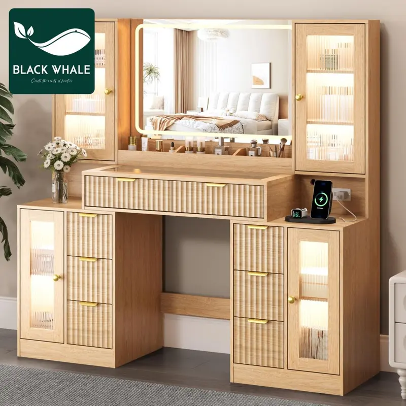 Nordic Style Vanity Table, Multifunctional, Bedroom
