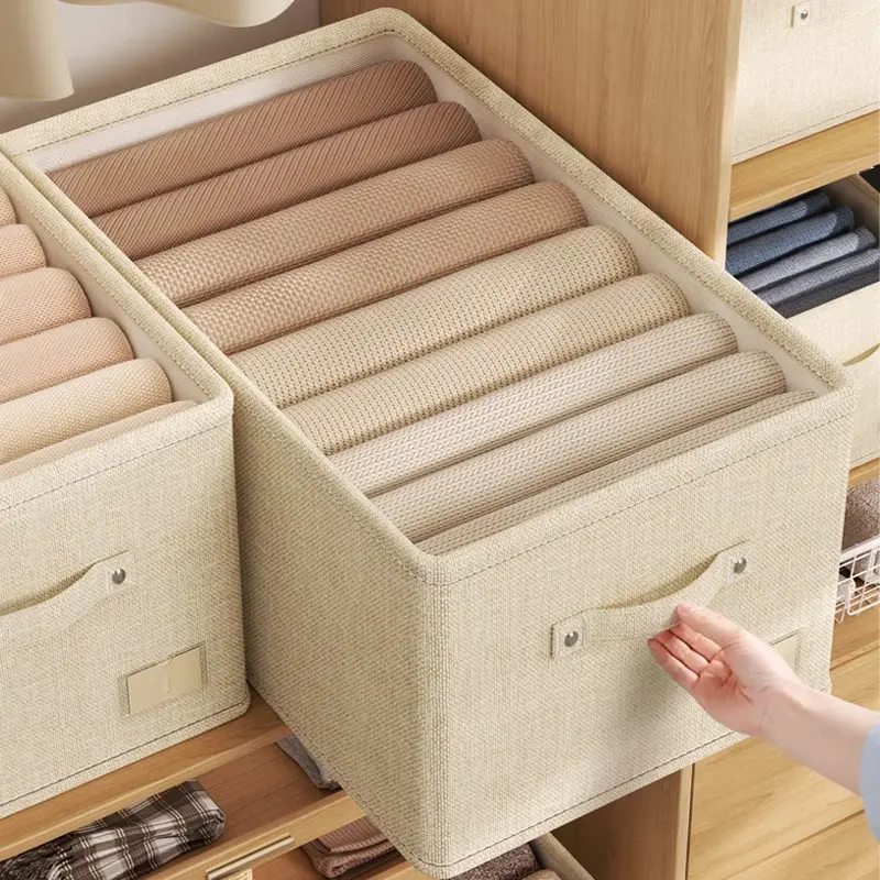 Fabric drawer clothing storage organizer for wardrobe