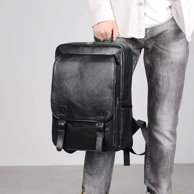 Korean-Style Men's Backpack with Laptop Compartment, Large Capacity