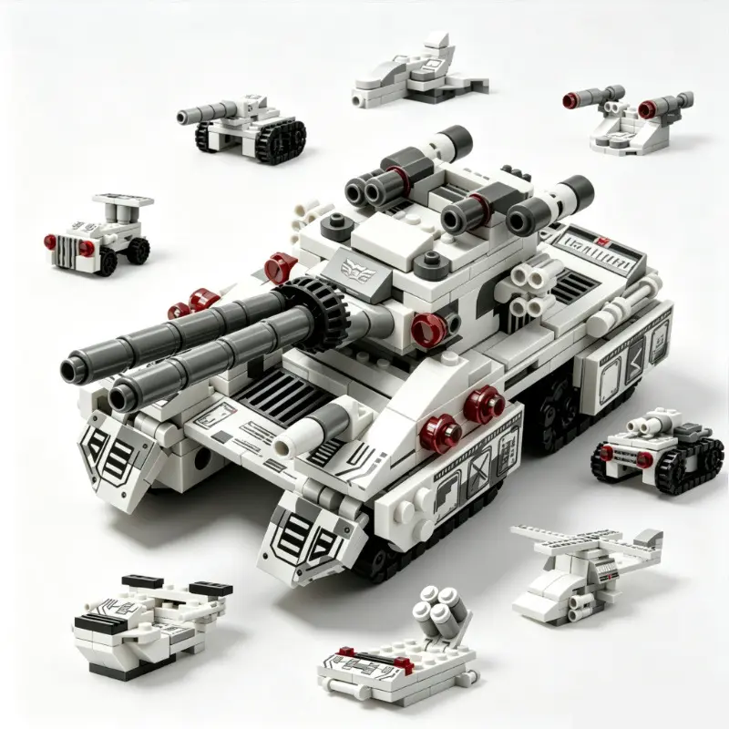 Military Tank and Fighter Jet Building Block Set, Mini Bricks for Kids