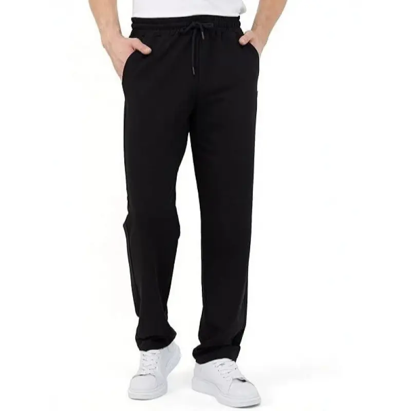 Men's Loose Straight-Leg Sweatpants with Drawstring Waist