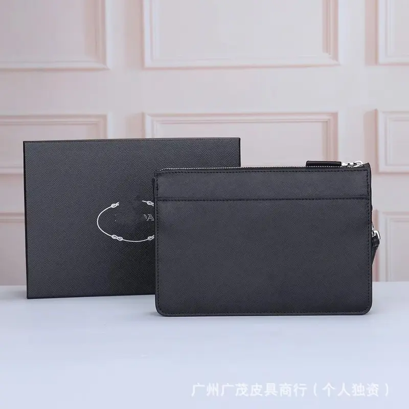 Genuine Leather Men's Clutch Organizer Bag, Large Capacity