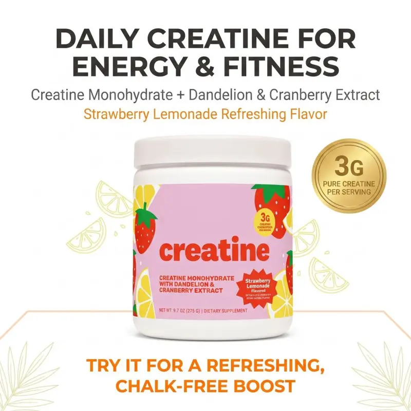 外贸TK草莓柠檬味肌酸粉Creatine Monohydrate膳食补充剂厂家现货