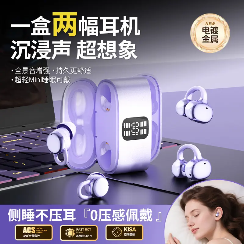 Doppel-Ohrhörer Q28 kabelloses Bluetooth-Ohrhörer Ohrclip-Musikohrhörer ultralange Akkulaufzeit große Kapazität komfortable In-Ear-Ohrhörer klare Soundqualität