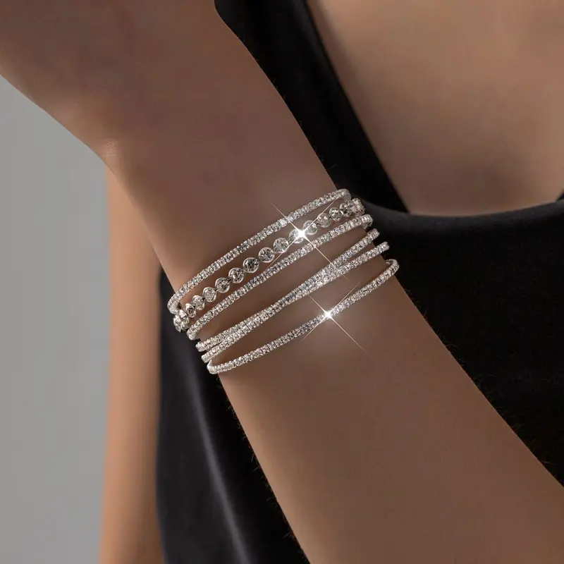 Damenarmband, elastisch, Stein besetzt