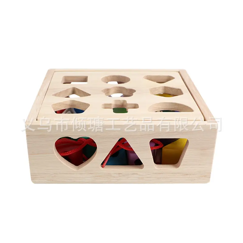 Yeni Model Çocuk Montessori Öğretim Araçları Şekil Eşleştirme Geometrik Şekil Tanıma İp Boncuğu Yapı Taşları Montessori Erken Eğitim Oyuncağı