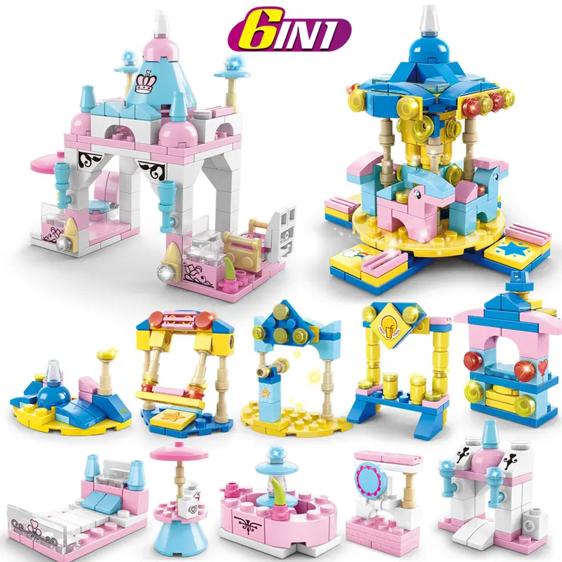 6'sı 1 arada eğitici DIY yapı taşı oyuncağı, 159 parça