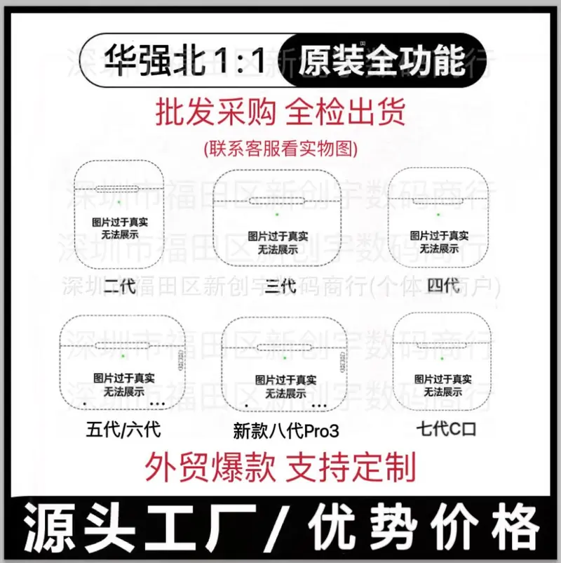 Huaqiangbei 1:1 yeni model Pro3 dördüncü, beşinci, altıncı, yedinci ve sekizinci nesil Apple Bluetooth gürültü önleyici kulaklıklarla uyumlu, sınır ötesi çok satan ürün.
