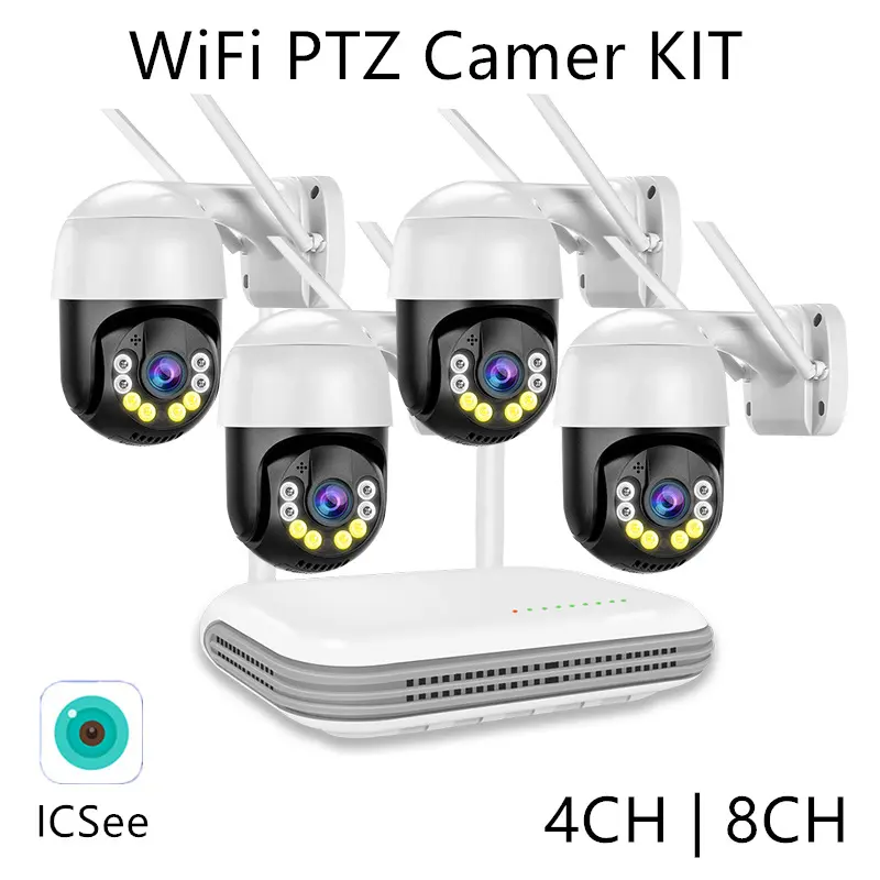 NVR WiFi-Set, PTZ-Kamera, 4CH/8CH, ICSEE