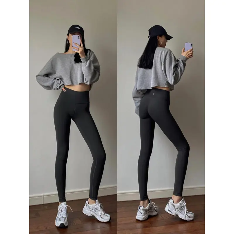 lulu原标现货Align瑜伽裤九分裤裸感高腰透气健身蜜桃提臀运动女