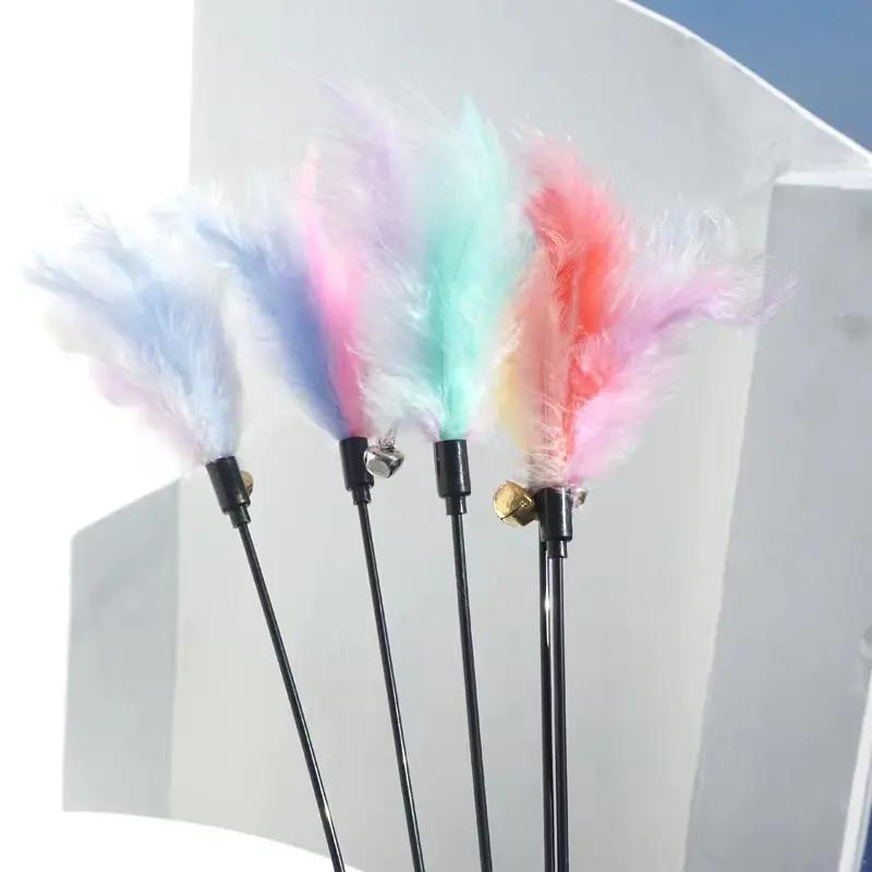Macaron Color Feather Cat Teaser Wand 50cm 60cm