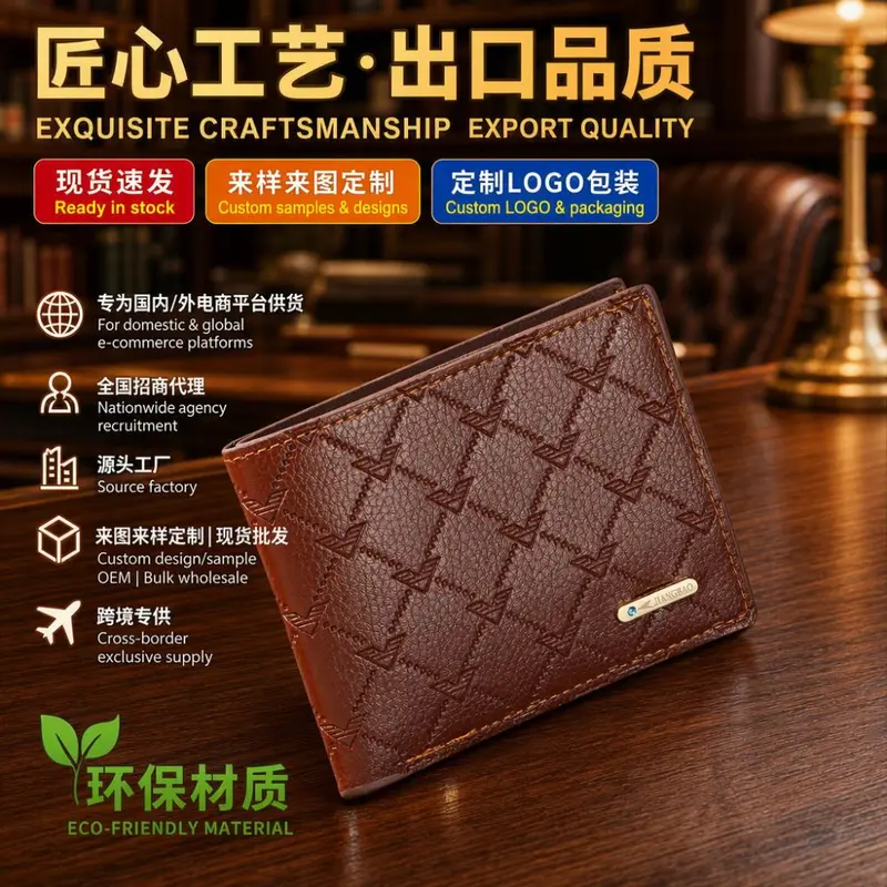 Men's Short PU Coin Purse and Card Holder, Printed