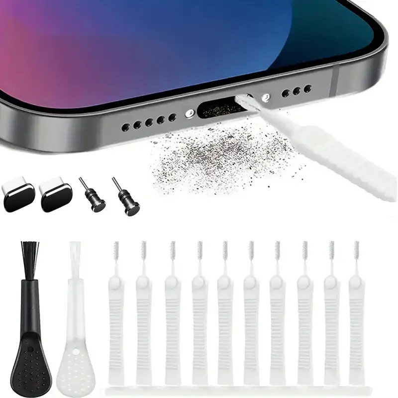 16-in-1 dust-proof set Type-C data port USB dust-proof plug mobile phone charging port metal dust-proof plug gasket