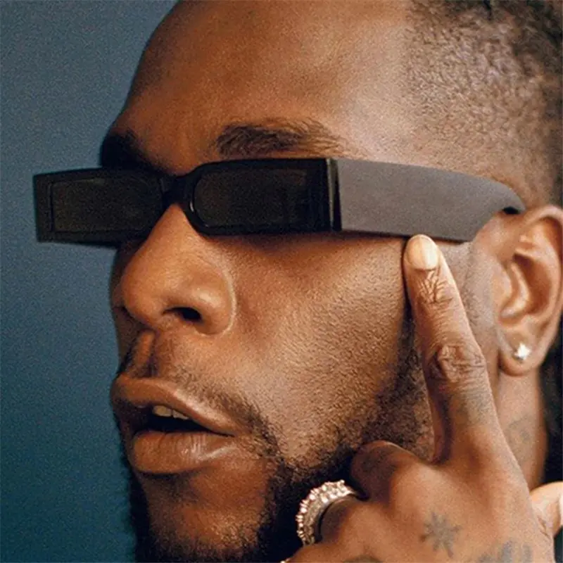 Retro Rectangular Narrow Frame Sunglasses, Unisex Hip-Hop Style