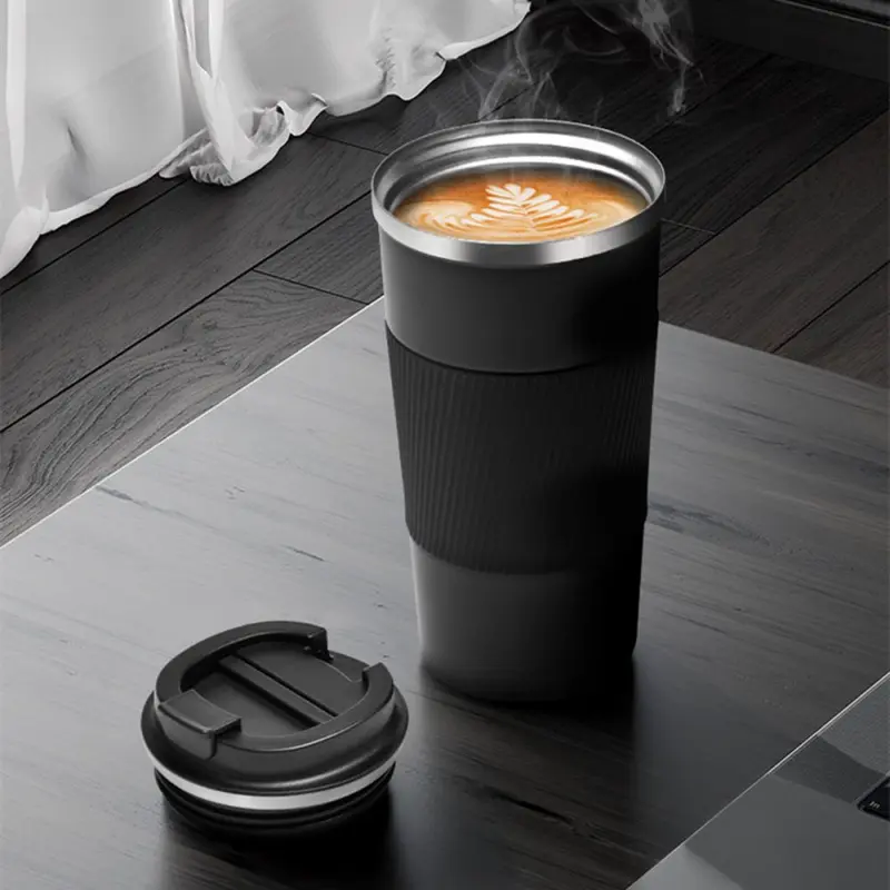 Silikon Kılıflı Paslanmaz Çelik Termos Kahve Bardağı 380 ml / 510 ml