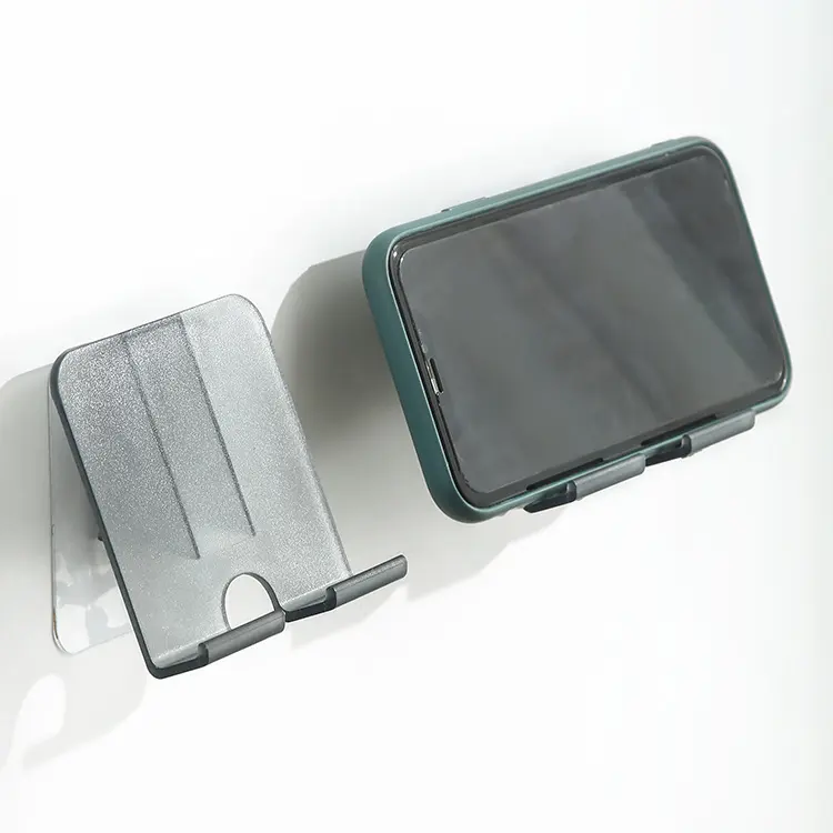Foldable Wall-Mounted Phone Holder, Punch-Free Bathroom Storage Rack