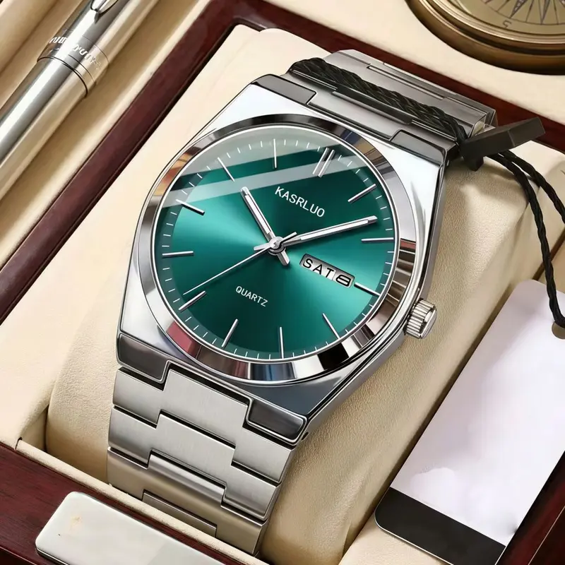 Neue Modell Uhr Exportschlager wasserdicht Nachtsicht Kalender Herrenarmbanduhr Business Edelstahl hochwertig trendige Quarz-Armbanduhr